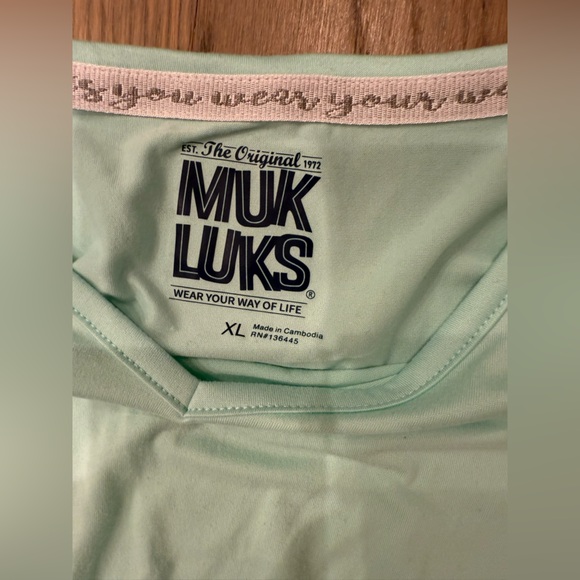 Muk Luks Mint and Gray Striped Lounge Set - Picture 4 of 4